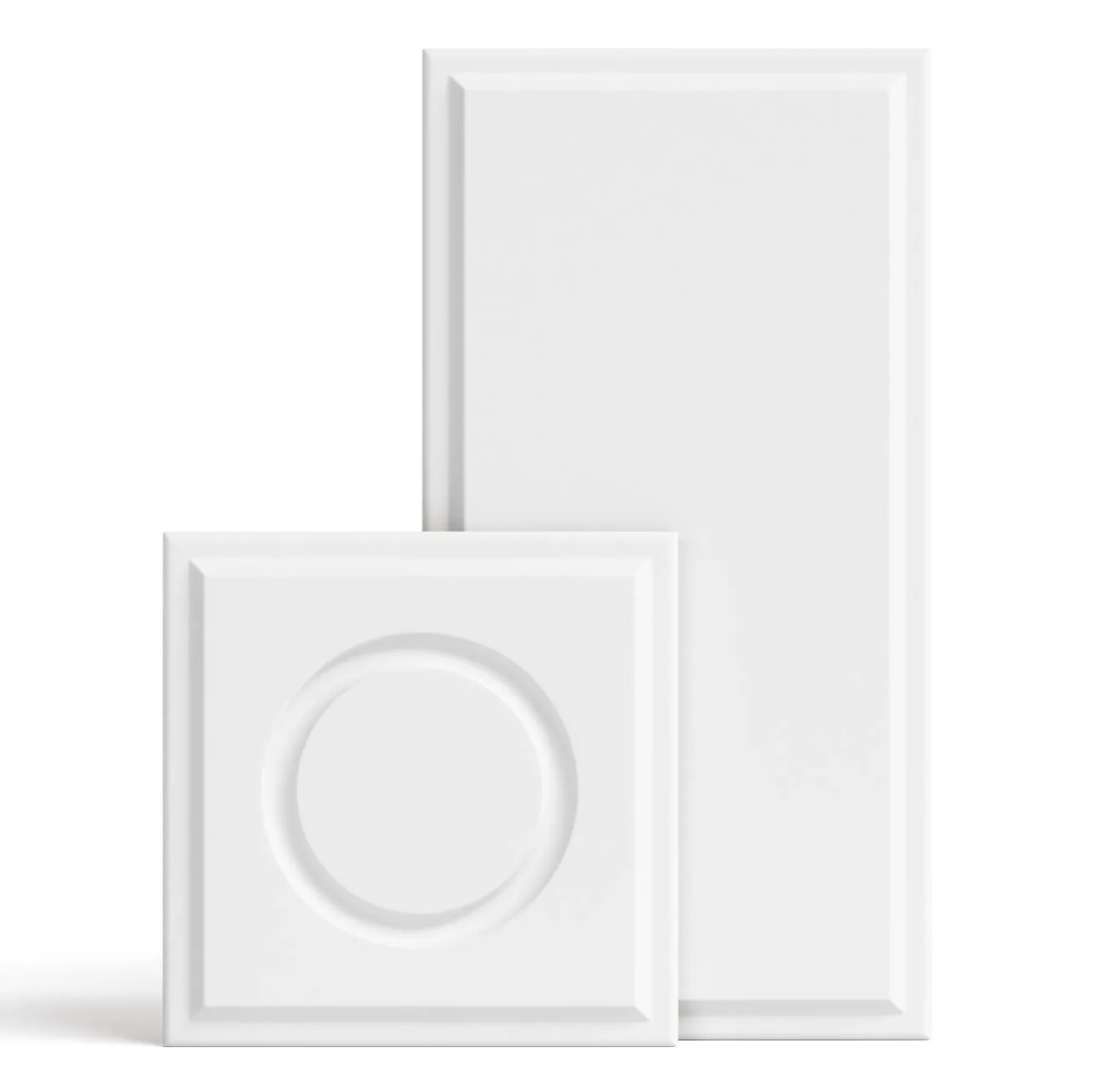 Комплект декоративных деталей с кругом, Аляска суперматовая, (4 розетки, 4 пилястры)