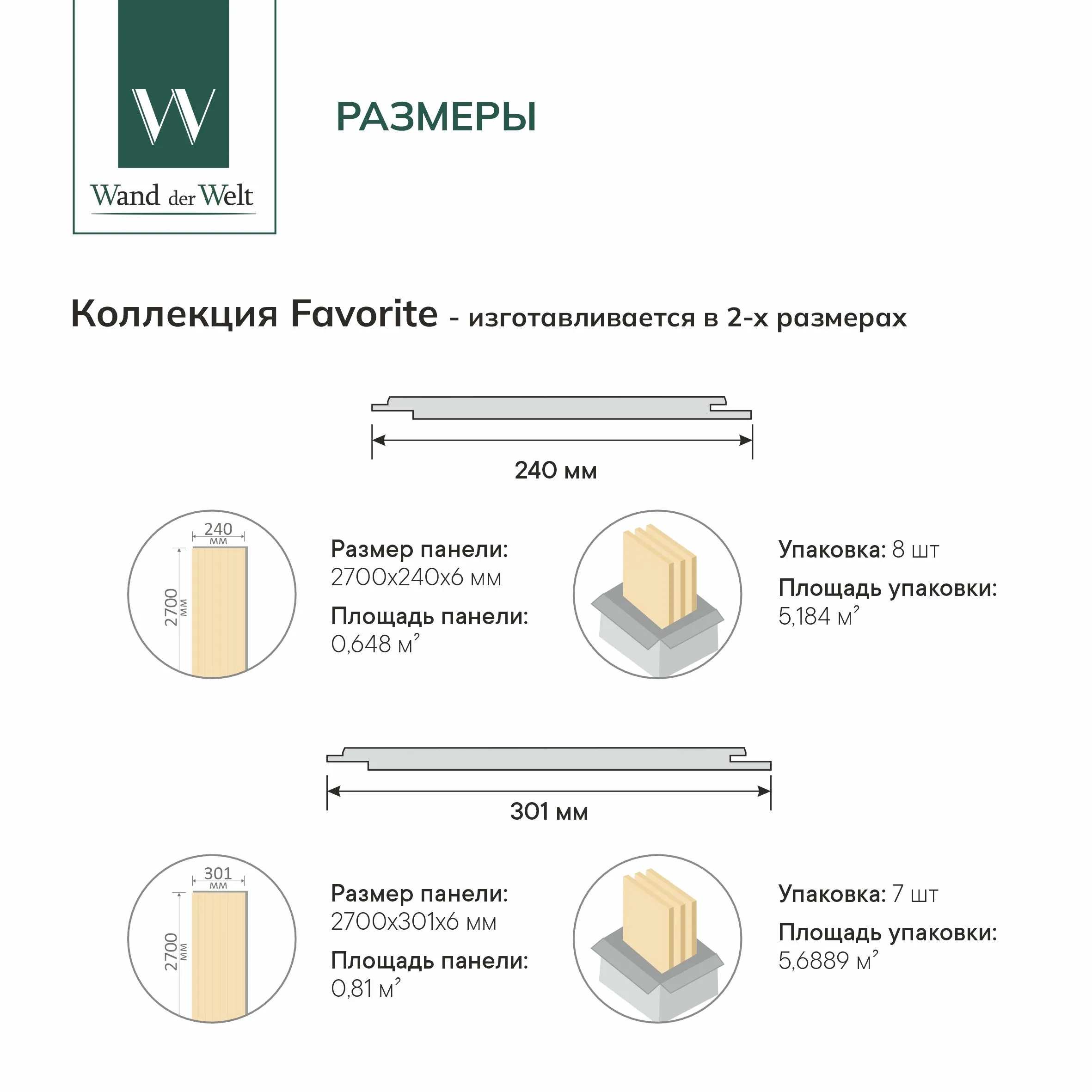 Стеновая панель Favorit МДФ, Береза карельская, 240х6х2700/301х6х2700 мм (8/7 шт. уп.)