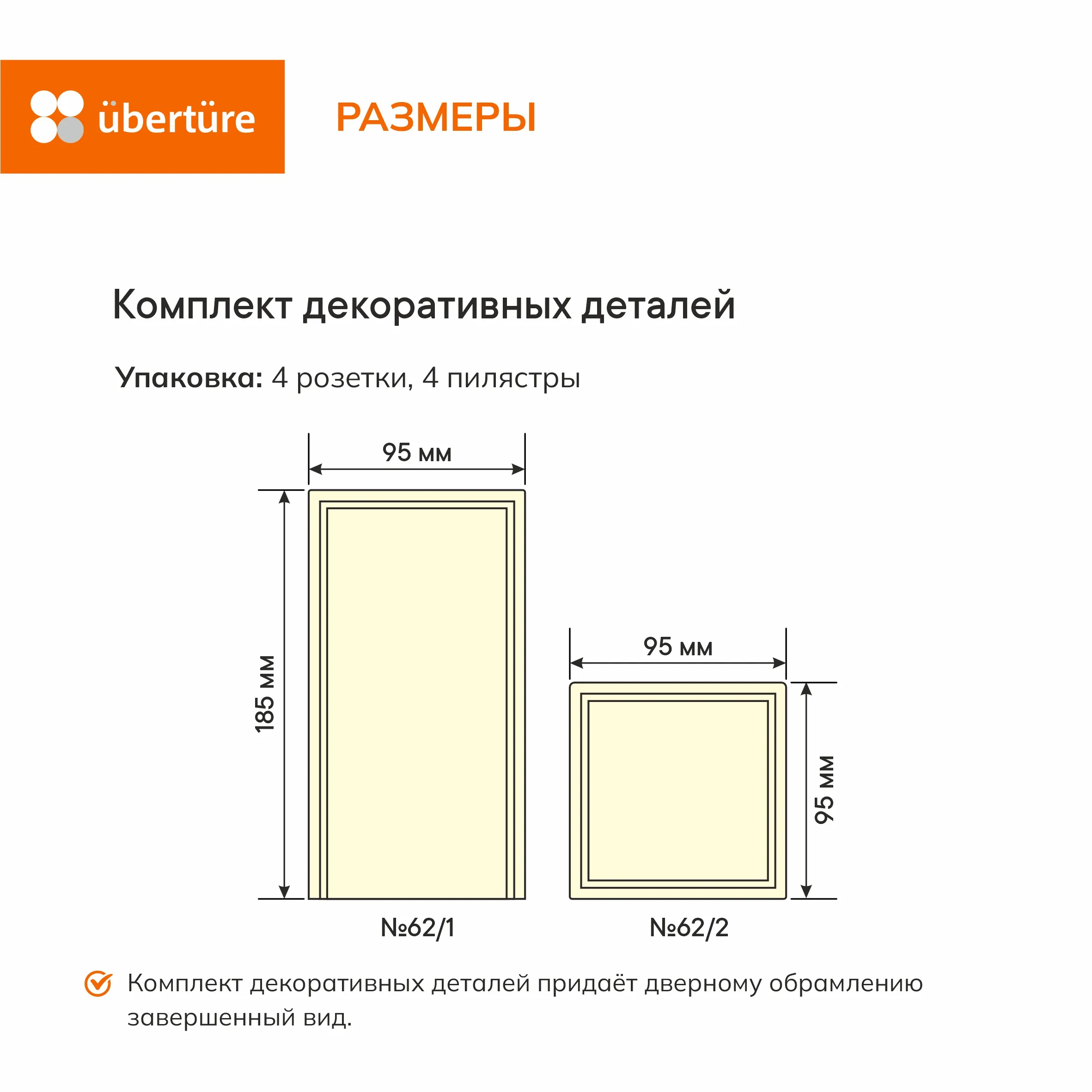 Комплект декоративных деталей, Манхэттен, (4 розетки, 4 пилястры)